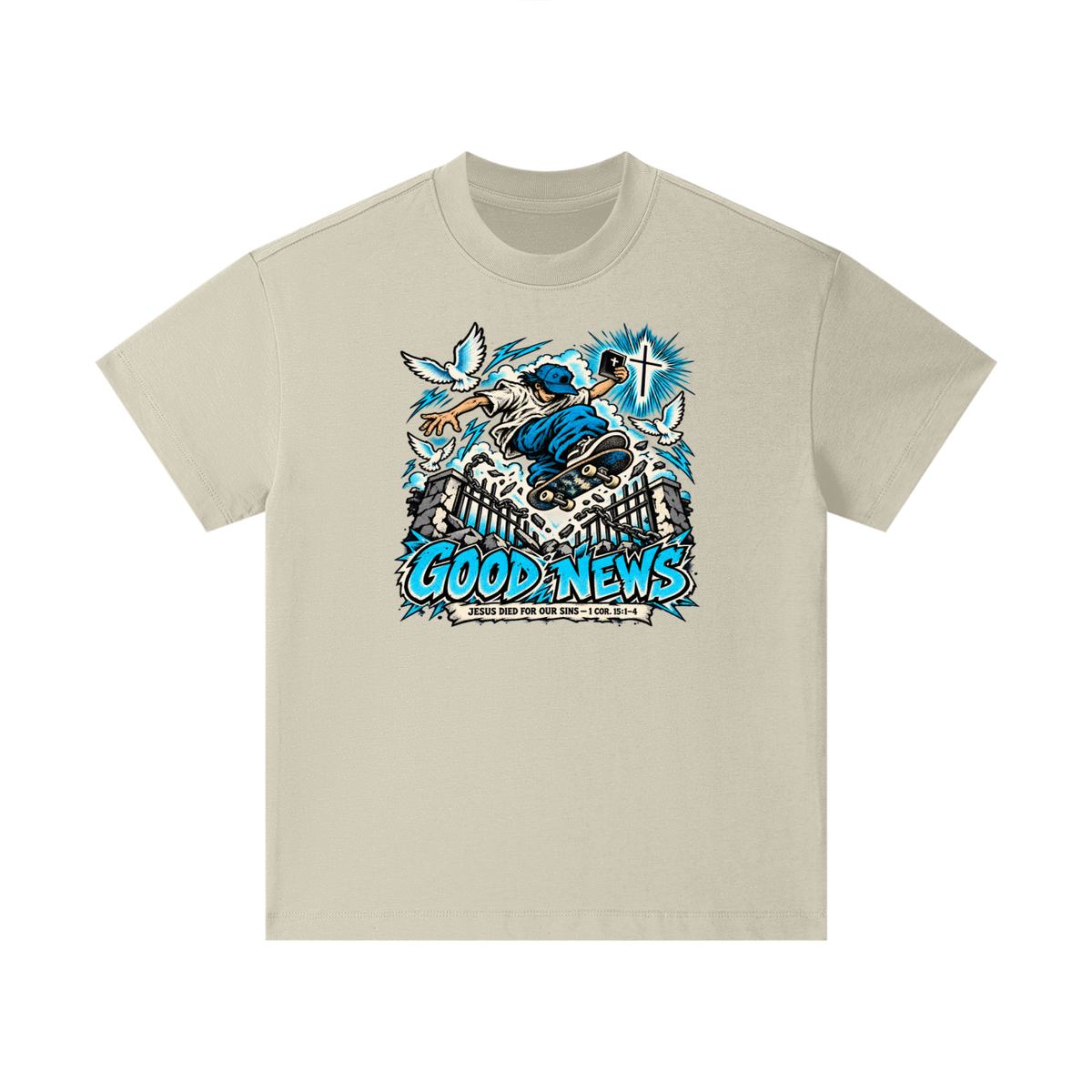 GOOD NEWS JESUS DIED FOR OUR SINS - 1 COR. 15:1-4 *that's not a quote Kids T-Shirt