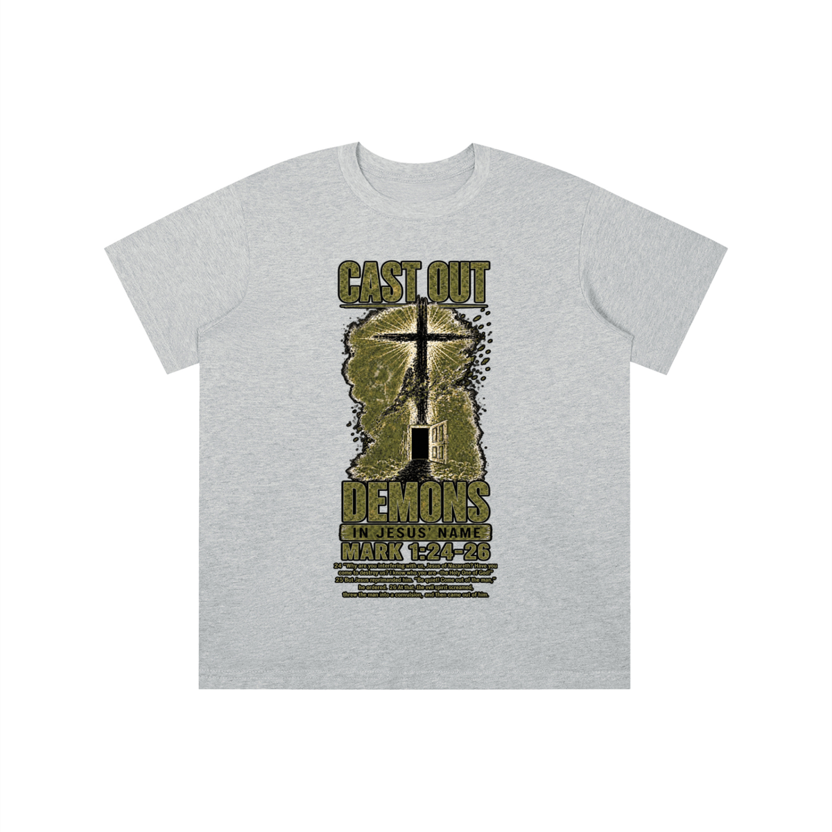 Mark 1:24-26 NLT youth T-shirt