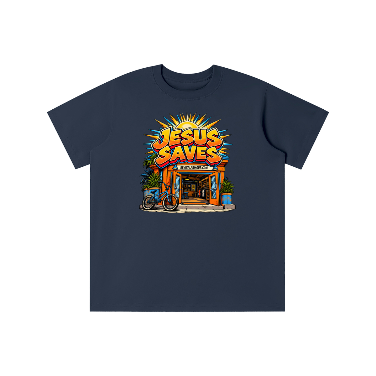 JESUS SAVES REVIVALARMOUR.COM youth T-shirt