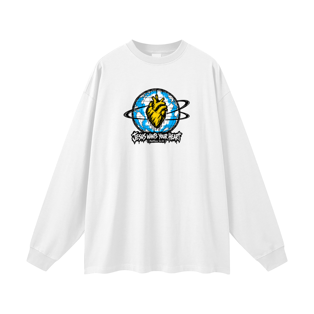 JESUS WANTS YOUR HEART ( MATTHEW 16:25 ) Long Sleeve T-Shirt