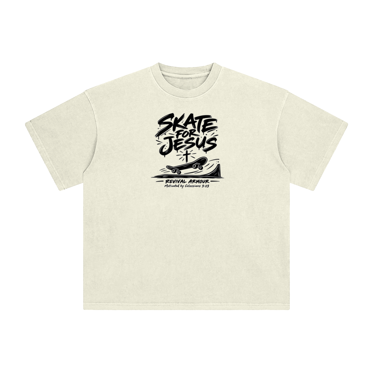 SKATE FOR JESUS REVIVAL ARMOUR Motivated by Colossians 3:23 T-Shirt