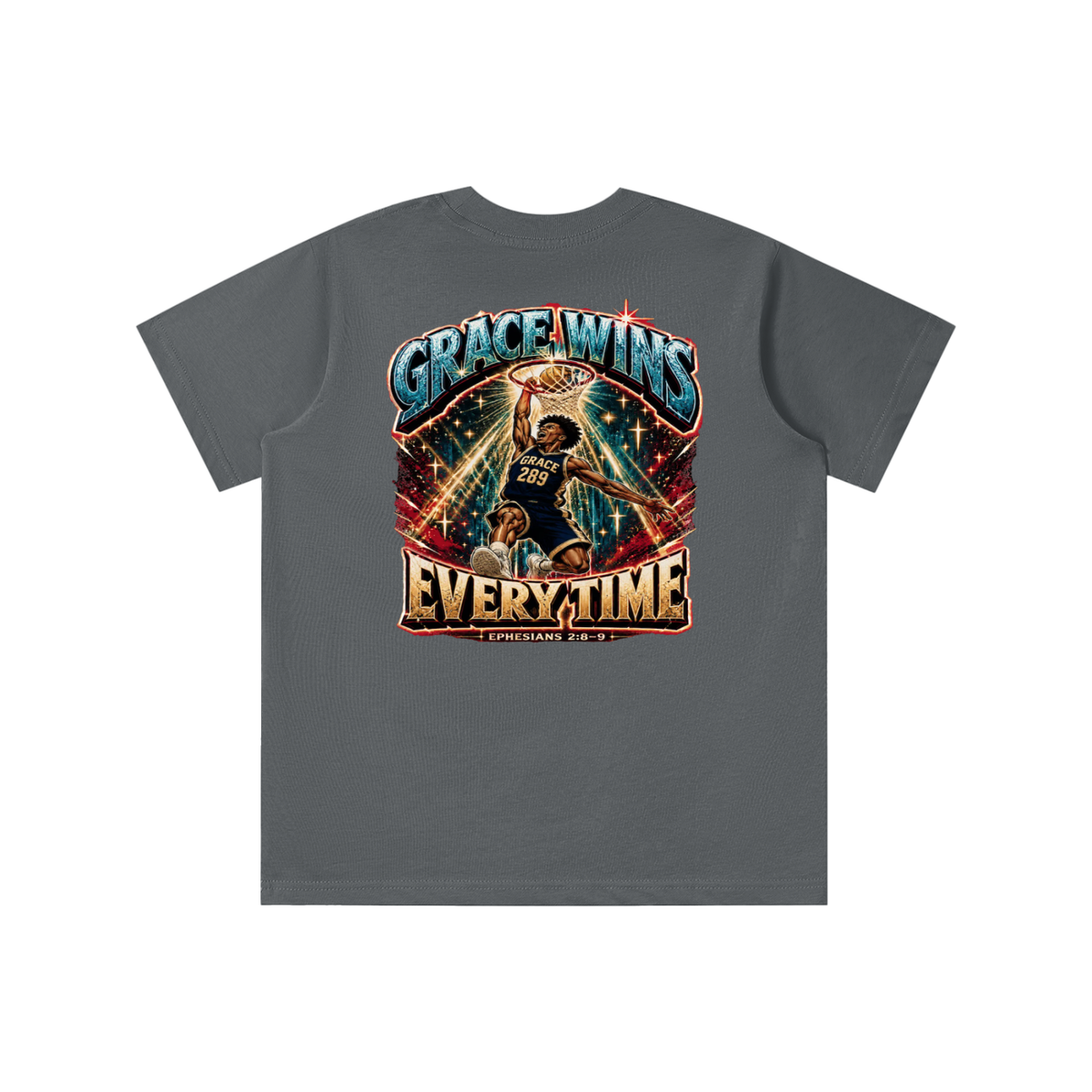JESUS IS AWESOME GRACE WINS GRACE 289 EVERYTIME EPHESIANS 2:8-9 youth T-shirt