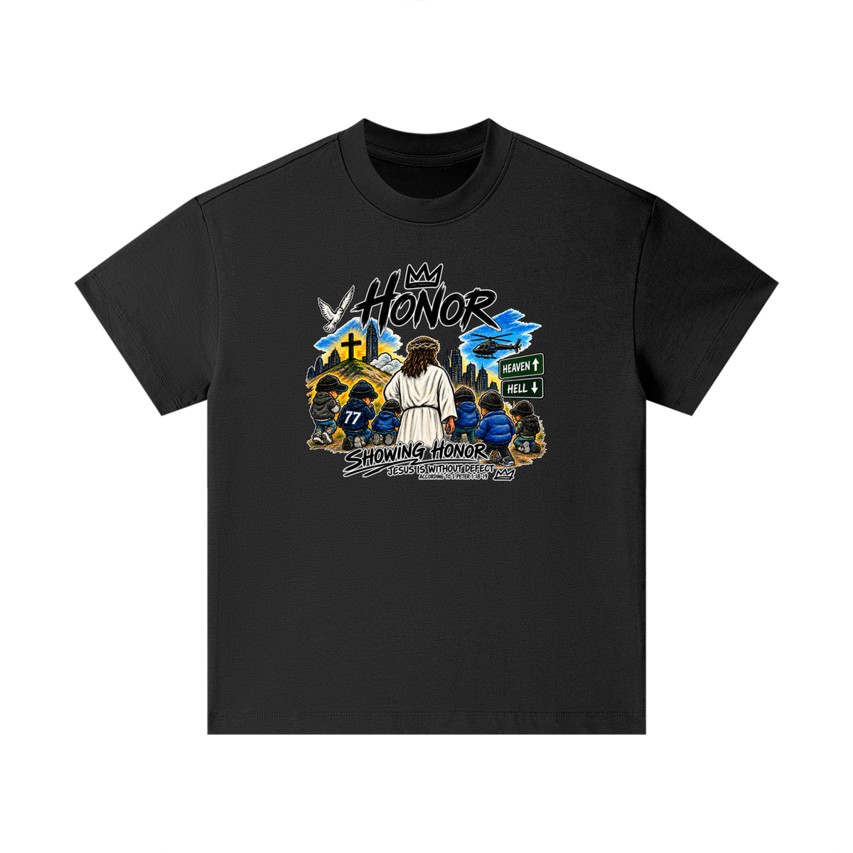 HONOR SHOWING HONOR JESUS IS WITHOUT DEFECT ACCORDING TO 1 PETER 1:18-19 Kids T-Shirt