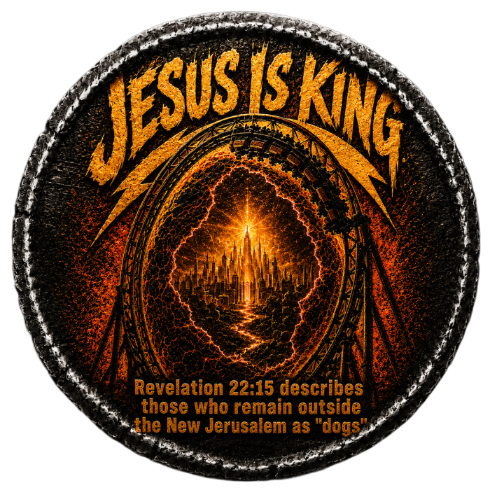 Jesus is king Revelation 22:15 describes those who remain outside the new Jerusalem as "dogs" Kids T-Shirt