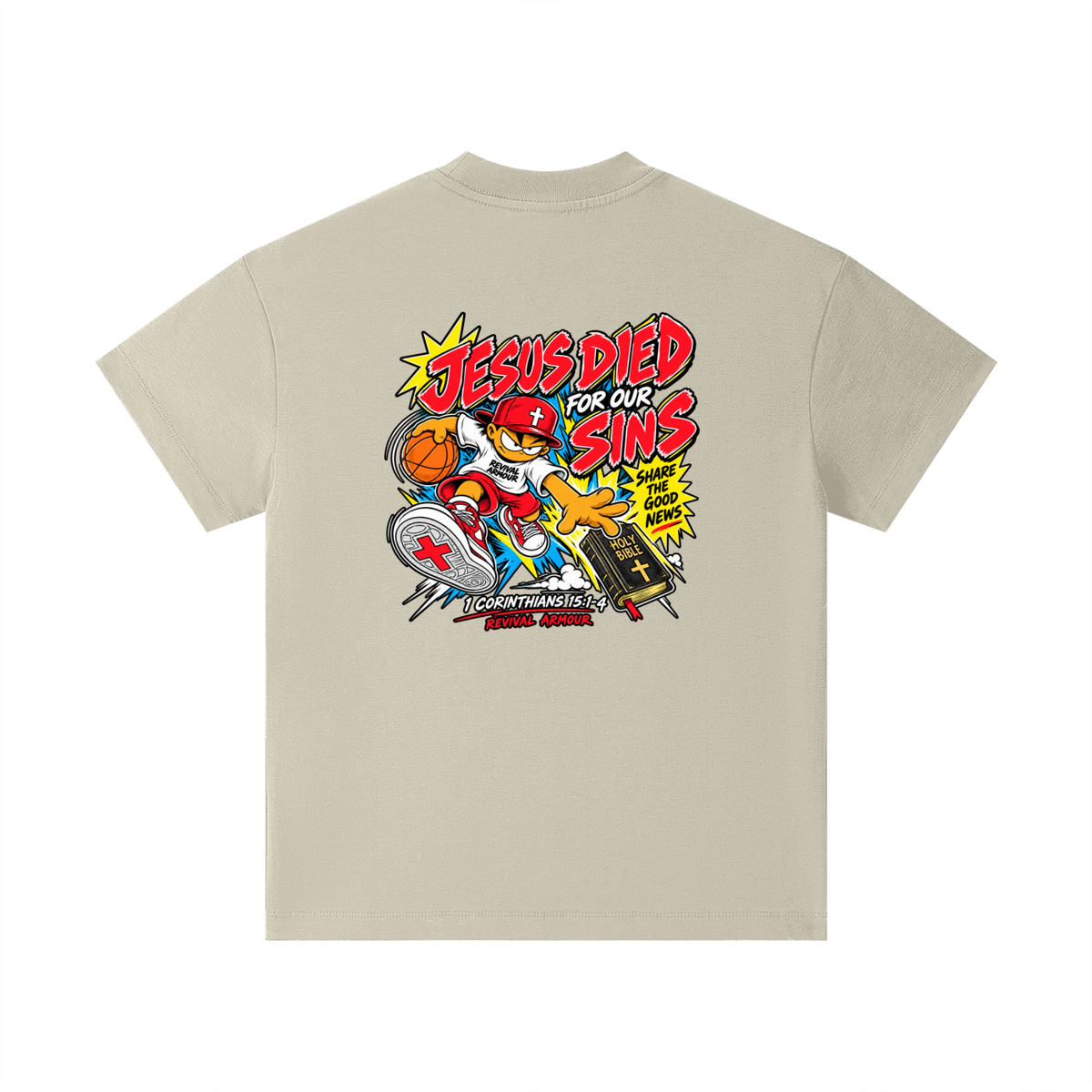 SUBMIT TO JESUS RESIST THE DEVIL AND HE WILL FLEE FROM YOU INSPIRED BY JAMES 4:7 JESUS DIED FOR OUR SINS SHARE THE GOOD NEWS HOLY BIBLE 1 CORTHIANS 15:1-4 REVIVAL ARMOUR Kids T-Shirt