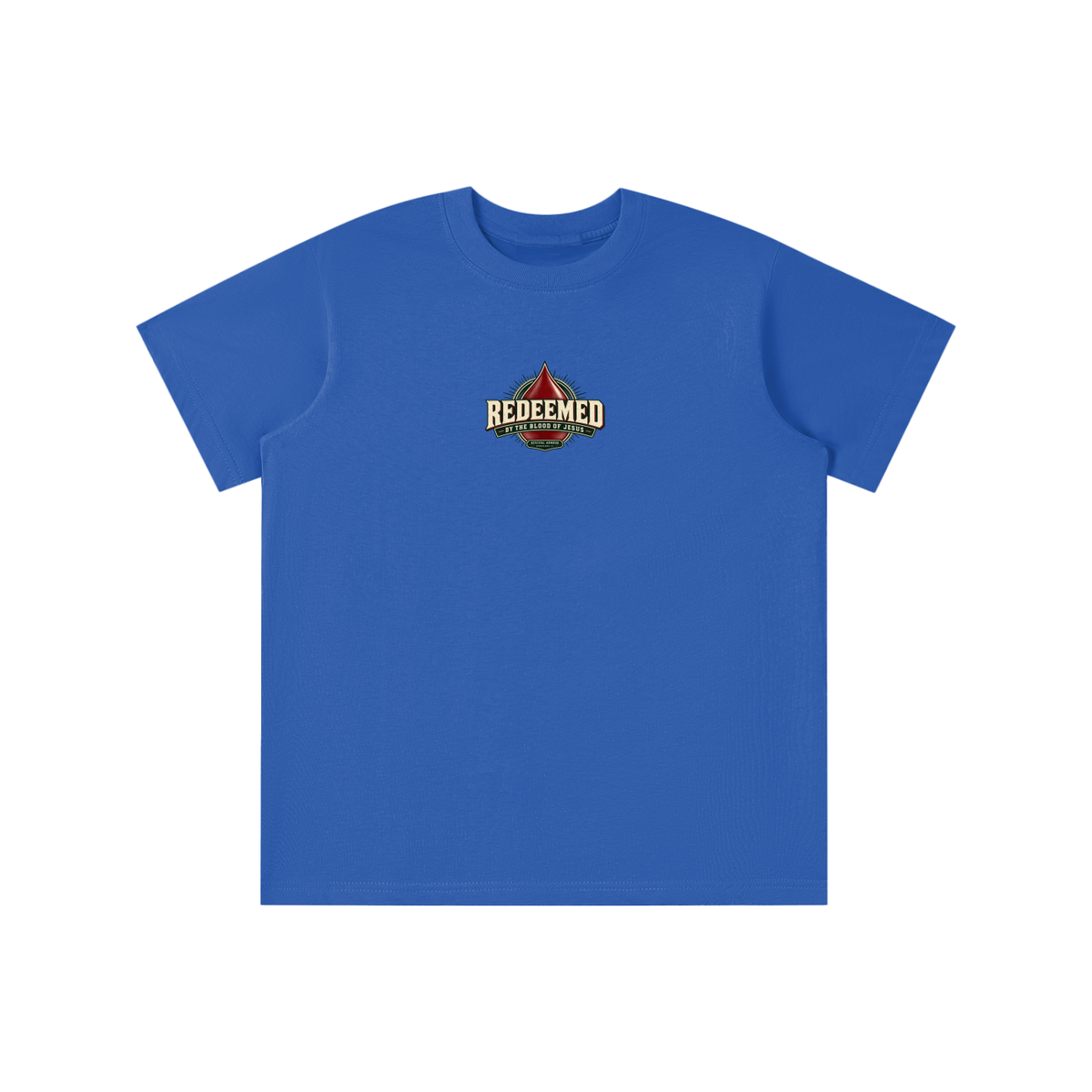REDEEMED BY THE BLOOD OF JESUS -REVIVAL ARMOUR- -EPHESIANS 1:7-  youth T-shirt