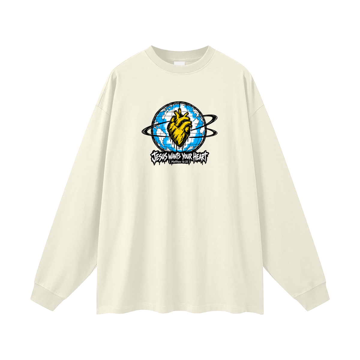 JESUS WANTS YOUR HEART ( MATTHEW 16:25 ) Long Sleeve T-Shirt