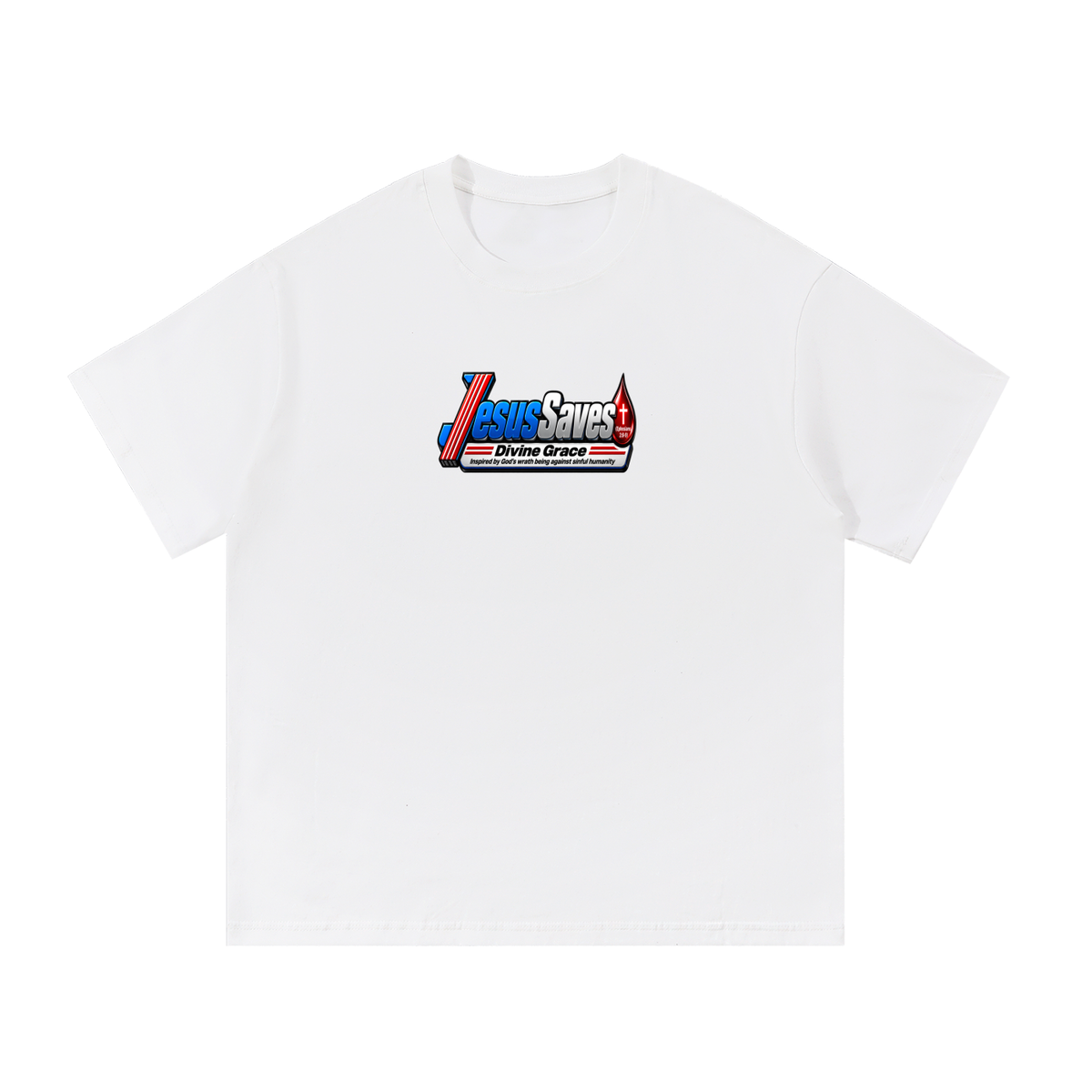 JESUS SVAES (EPHESIANS 2:8-9) DIVINE GRACE INSPIRED BY GOD'S WRATH BEING AGAINST SINFUL HUMANITY T-Shirt