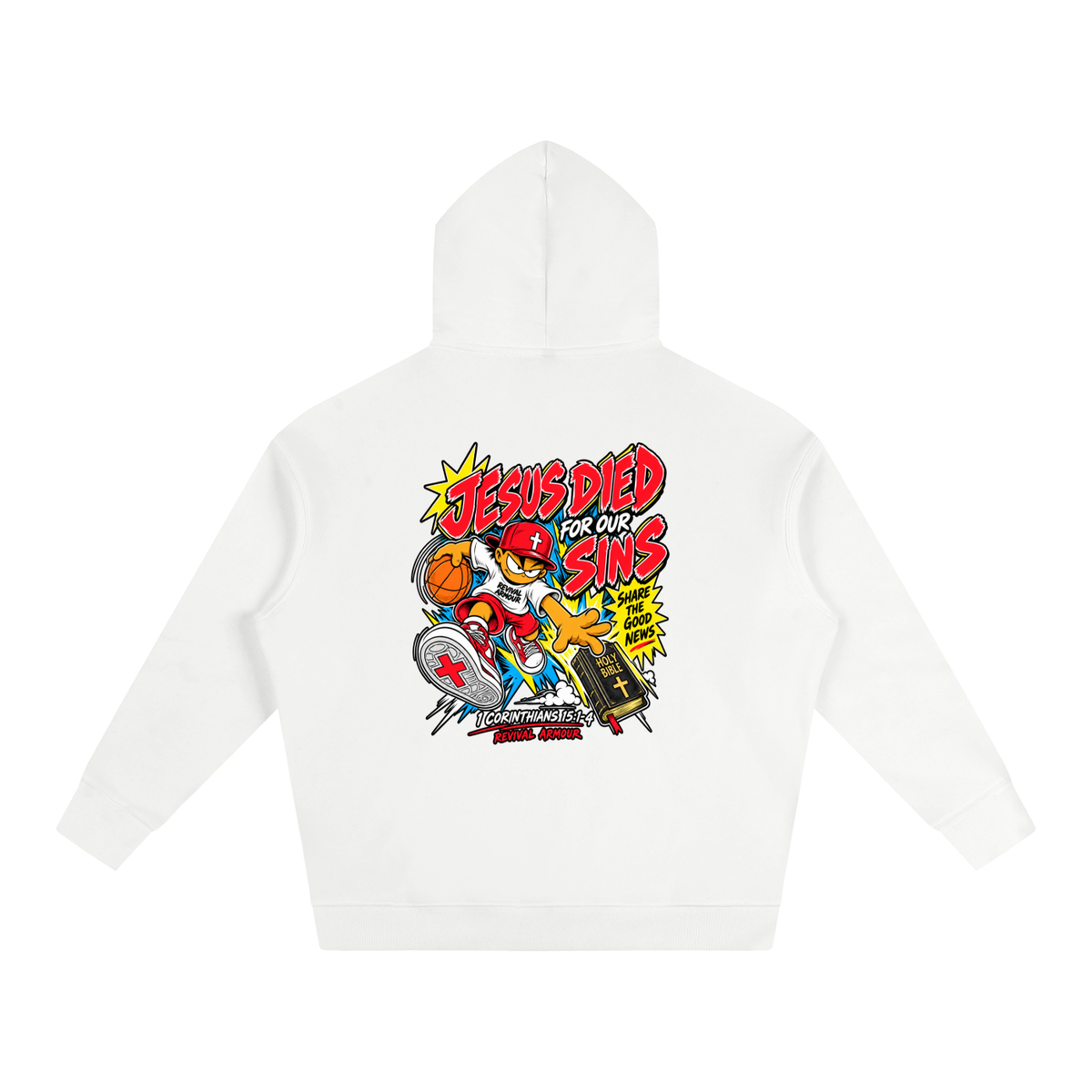 SUBMIT TO JESUS RESIST THE DEVIL AND HE WILL FLEE FROM YOU INSPIRED BY JAMES 4:7 JESUS DIED FOR OUR SINS SHARE THE GOOD NEWS HOLY BIBLE 1 CORTHIANS 15:1-4 REVIVAL ARMOUR Hoodie