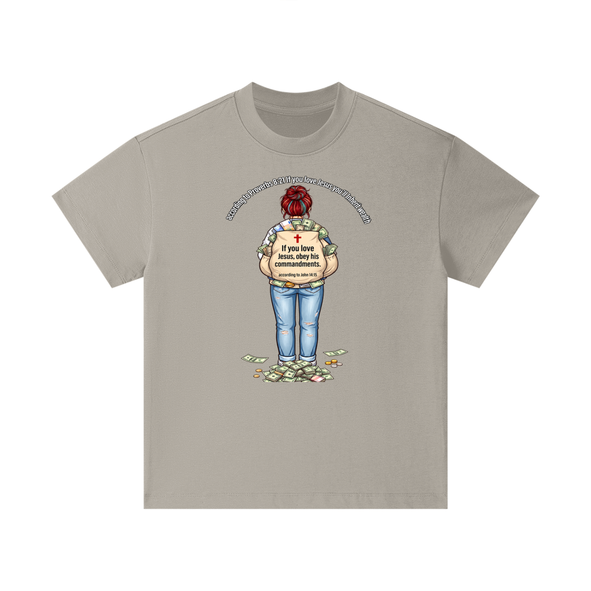 according to Proverbs 8:21 If you love Jesus you'll Inherit wealth If you love Jesus, obey his commandments according to John 14:15 Kids T-Shirt