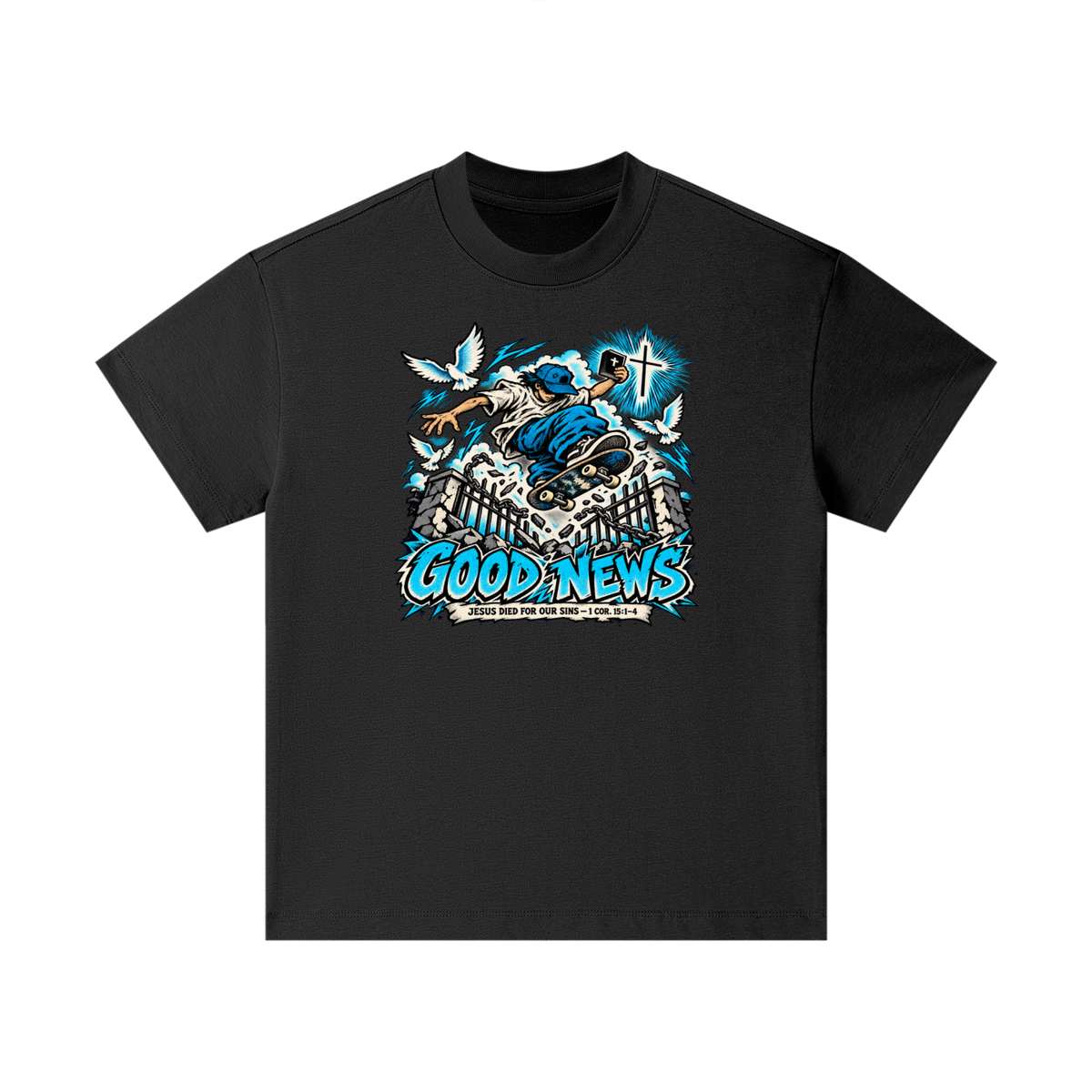 GOOD NEWS JESUS DIED FOR OUR SINS - 1 COR. 15:1-4 *that's not a quote Kids T-Shirt