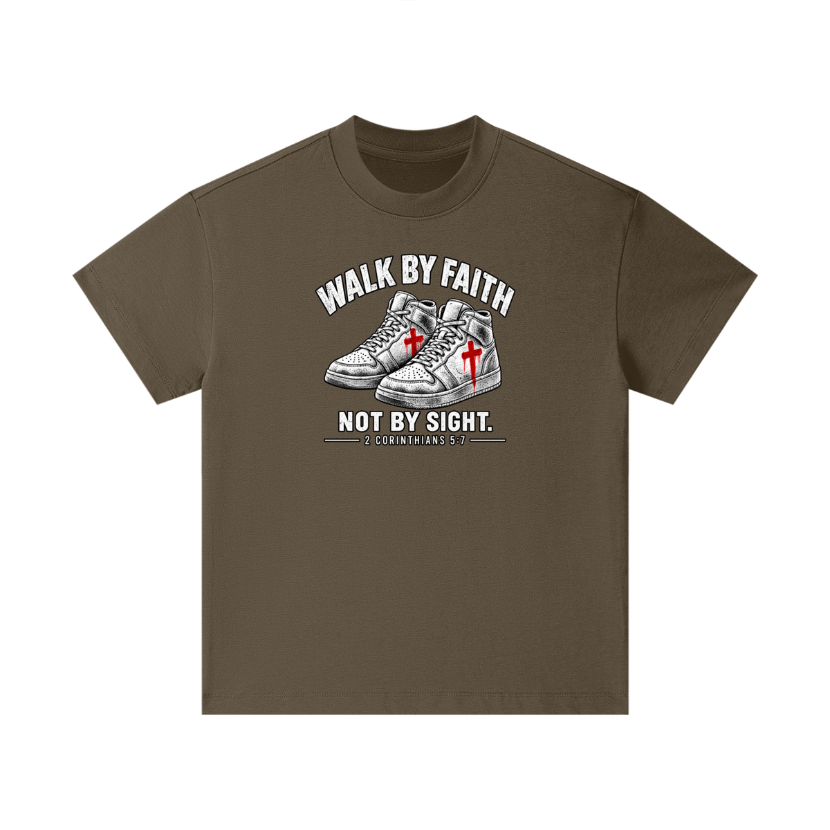 Walk by faith not by sight. Kids T-Shirt