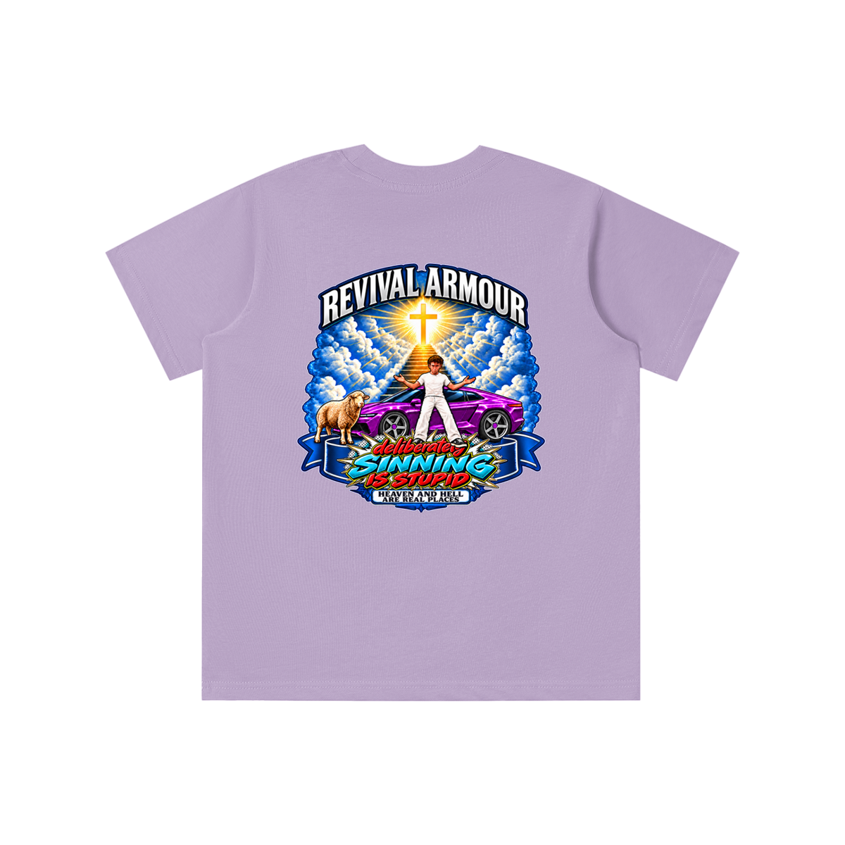 REVIVAL ARMOUR deliberately SINNING IS STUPID HEAVEN AND HELL ARE REAL PLACES DITCH UNGODLINESS Triggered by MARK 1:15 youth T-shirt
