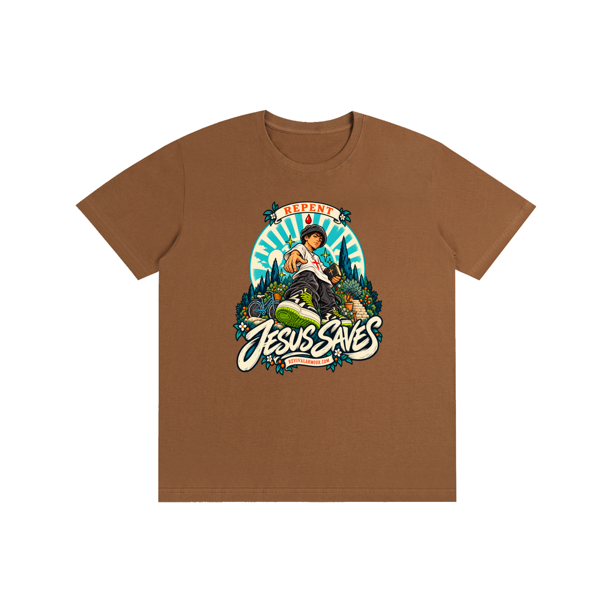 REPENT JESUS SAVES REVIVALARMOUR.COM T-Shirt