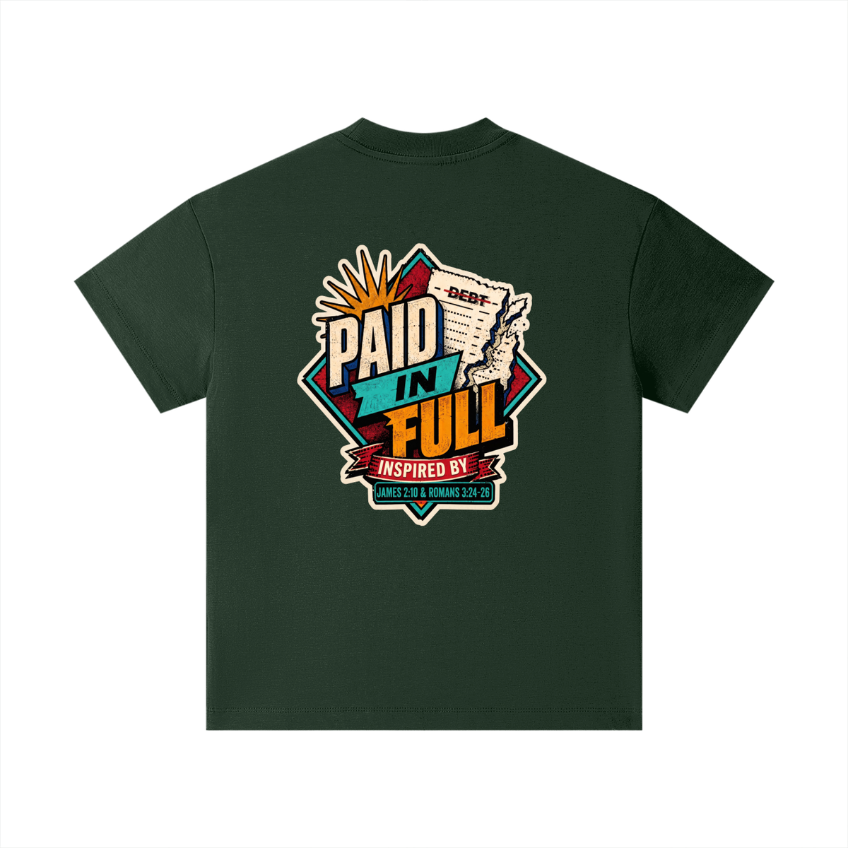 THE WAGE OF SIN IS DEATH INSPIRED BY ROMANS 6:23 PAID IN FULL INSPIRED BY JAMES 2:10 & ROMANS 3:24-26 Kids T-Shirt