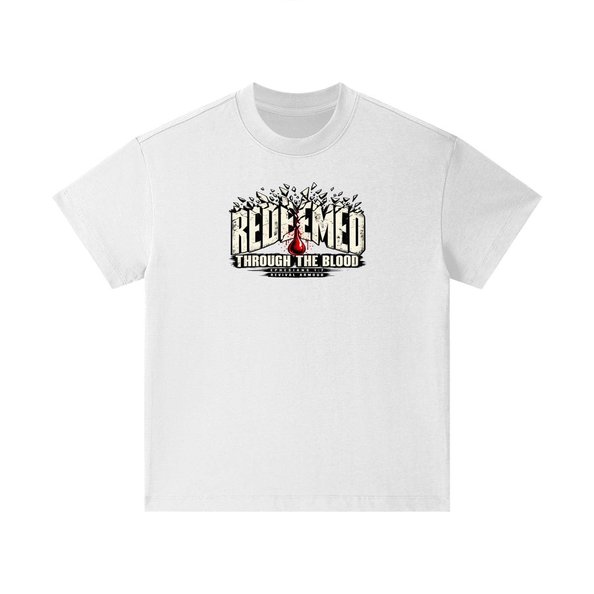 REDEEMED THROUGH THE BLOOD - EPHESIANS 1:7 - Kids T-Shirt