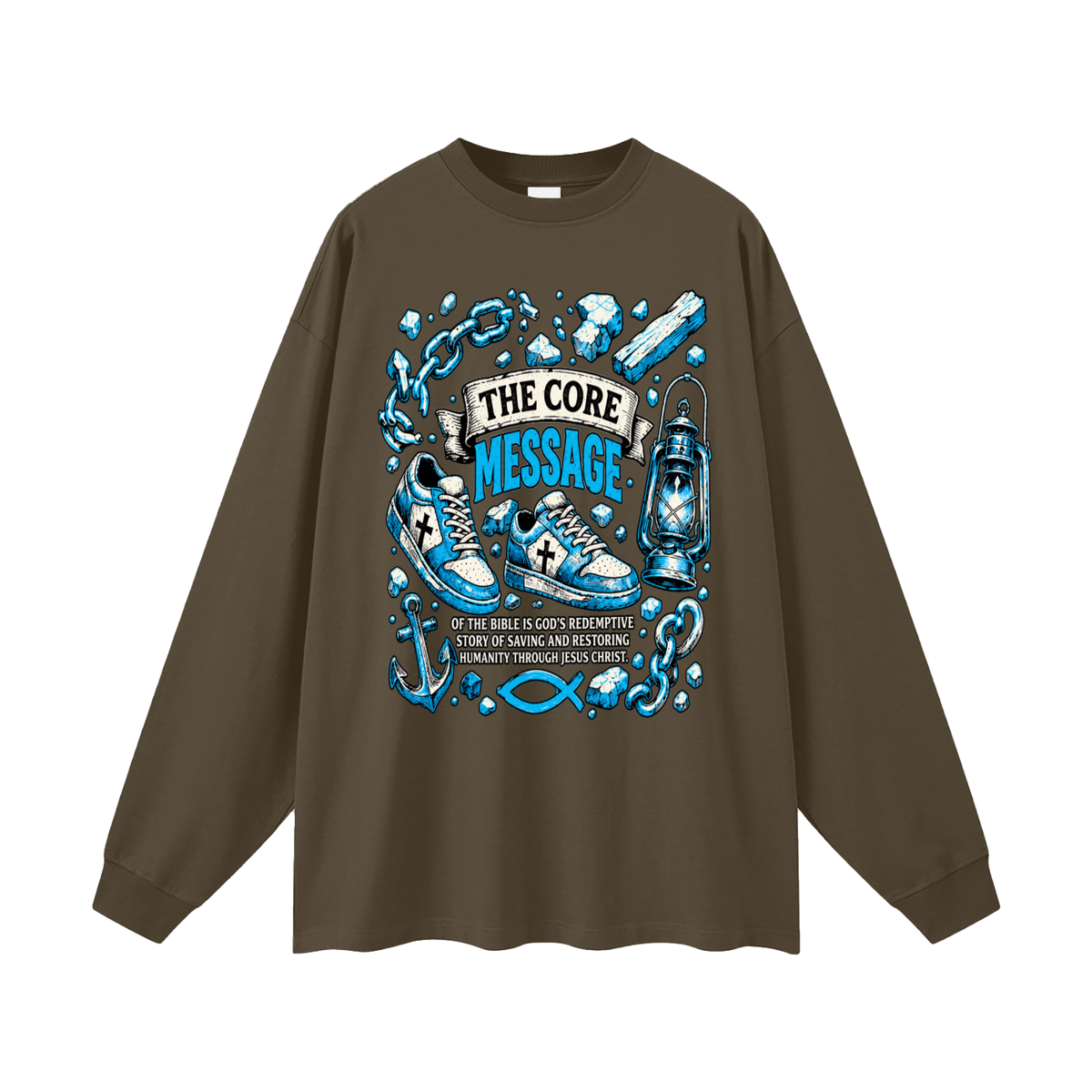 the core message of the bible is God's redemptive story of saving and restoring humanity through Jesus Christ. Long Sleeve T-Shirt