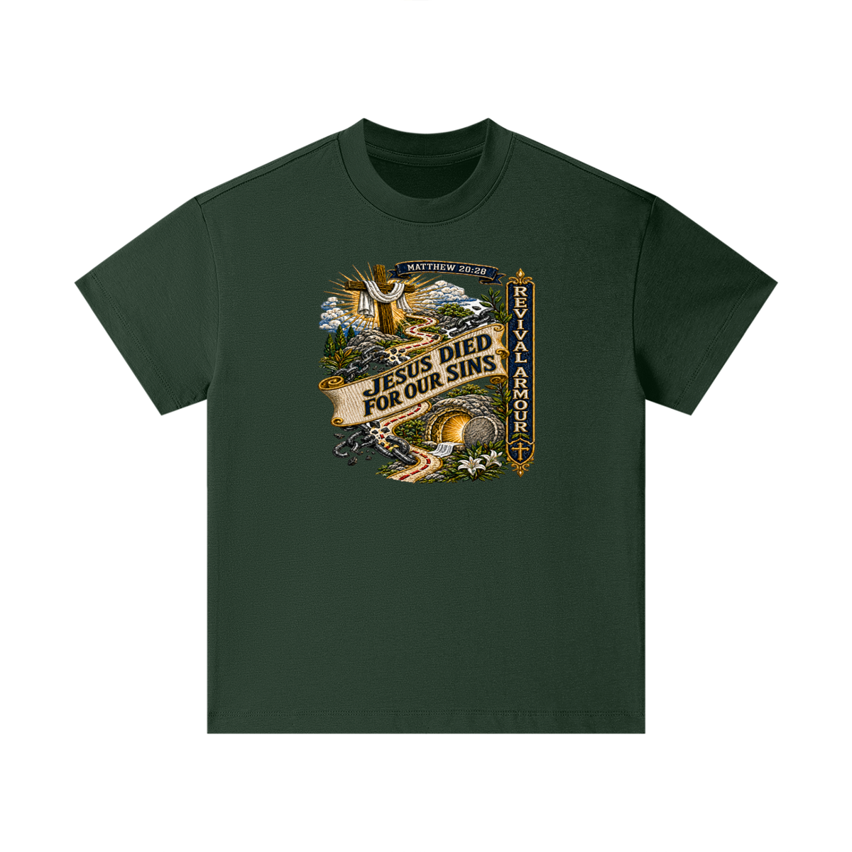 MATTHEW 20:28 Jesus died for our sins REVIVAL ARMOUR Kids T-Shirt