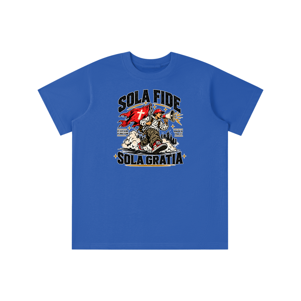 "Sola Fide / Sola Gratia" – Latin for "Faith Alone / Grace Alone." youth T-shirt