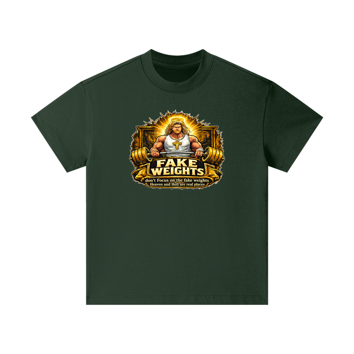 FAKE WEIGHTS don't Focus on the fake weights Heaven and Hell are real places Kids T-Shirt