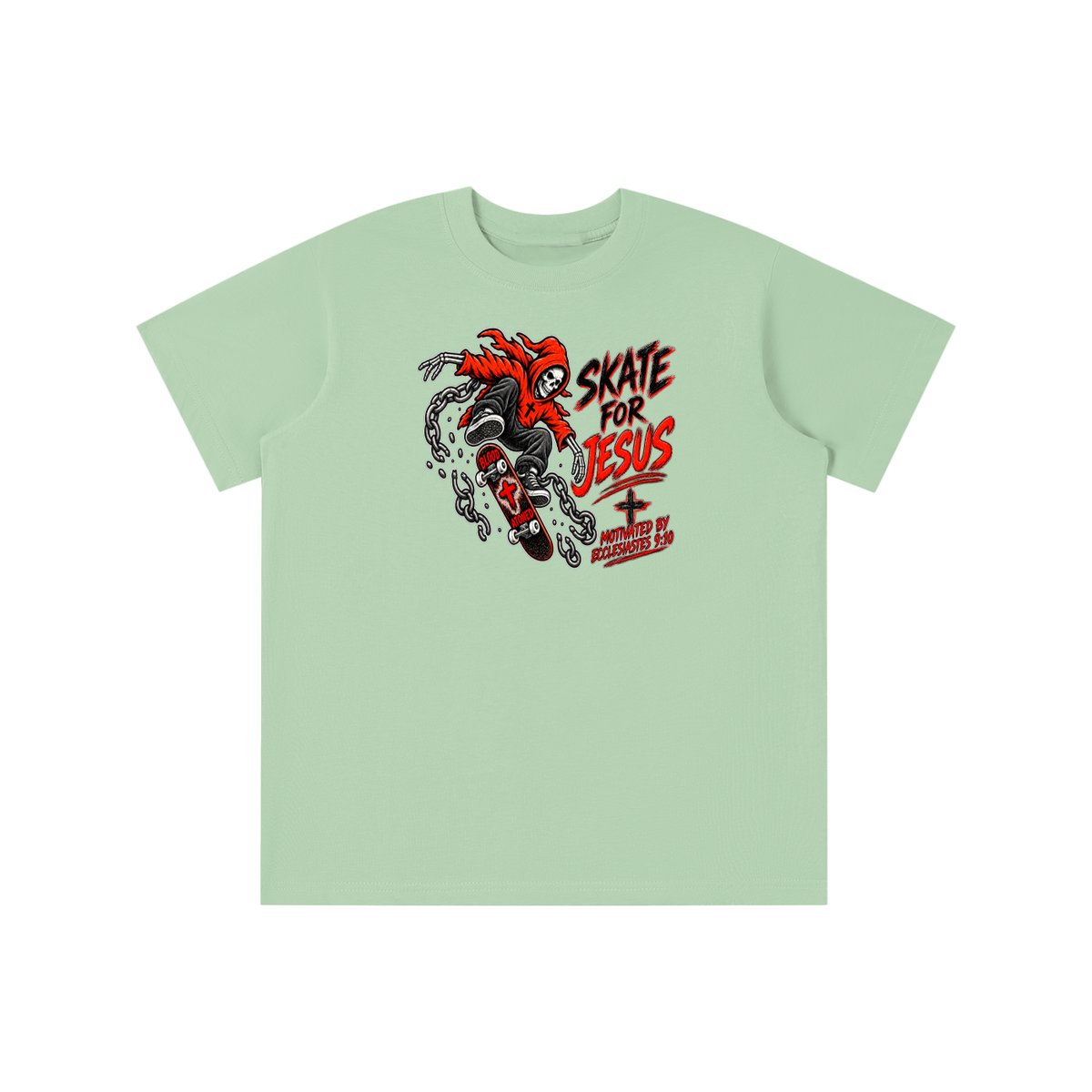 SKATE FOR JESUS MOTIVATED BY ECCLESIASTES 9:10 youth T-shirt