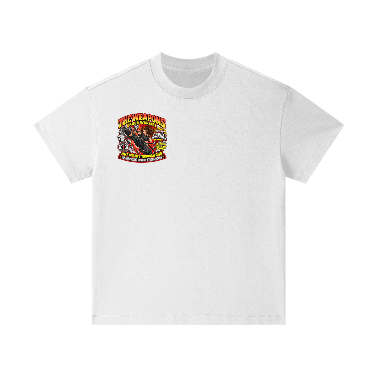 THE WEAPONS OF OUR WARFARE ARE NOT CARNAL BUT MIGHTY THROUGH GOD TO THE PULLING DOWN OF STRONG HOLDS Kids T-Shirt