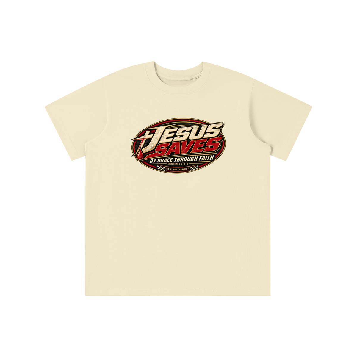 JESUS SAVES BY GRACE THROUGH FAITH - EPHESIANS 2:8-9 - youth T-shirt