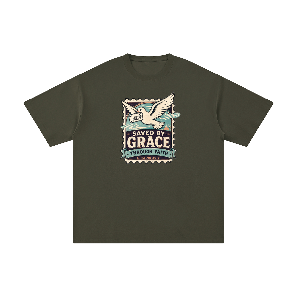 SAVED BY GRACE -THROUGH FAITH- - EPHESIANS 2:8-9 - T-Shirt