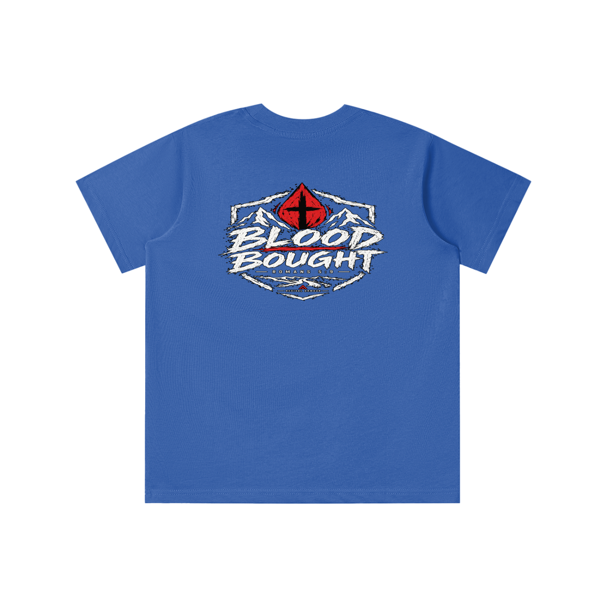 BLOOD BOUGHT - ROMANS 5:9 - youth T-shirt