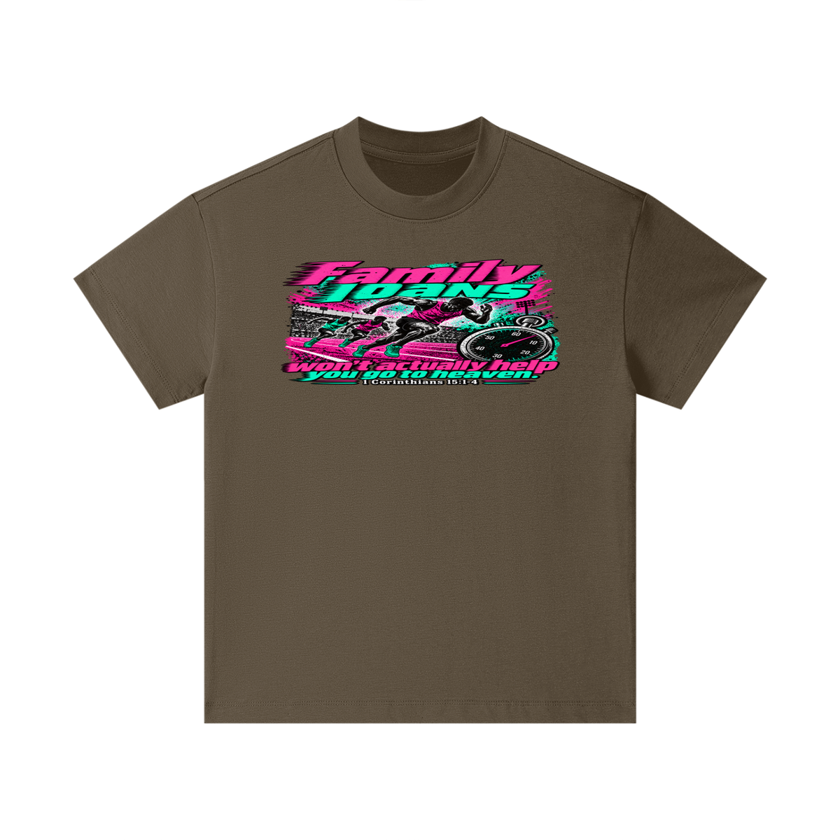 Family loans won't actually help you go to heaven. 1 Corinthians 15:1-4 Kids T-Shirt