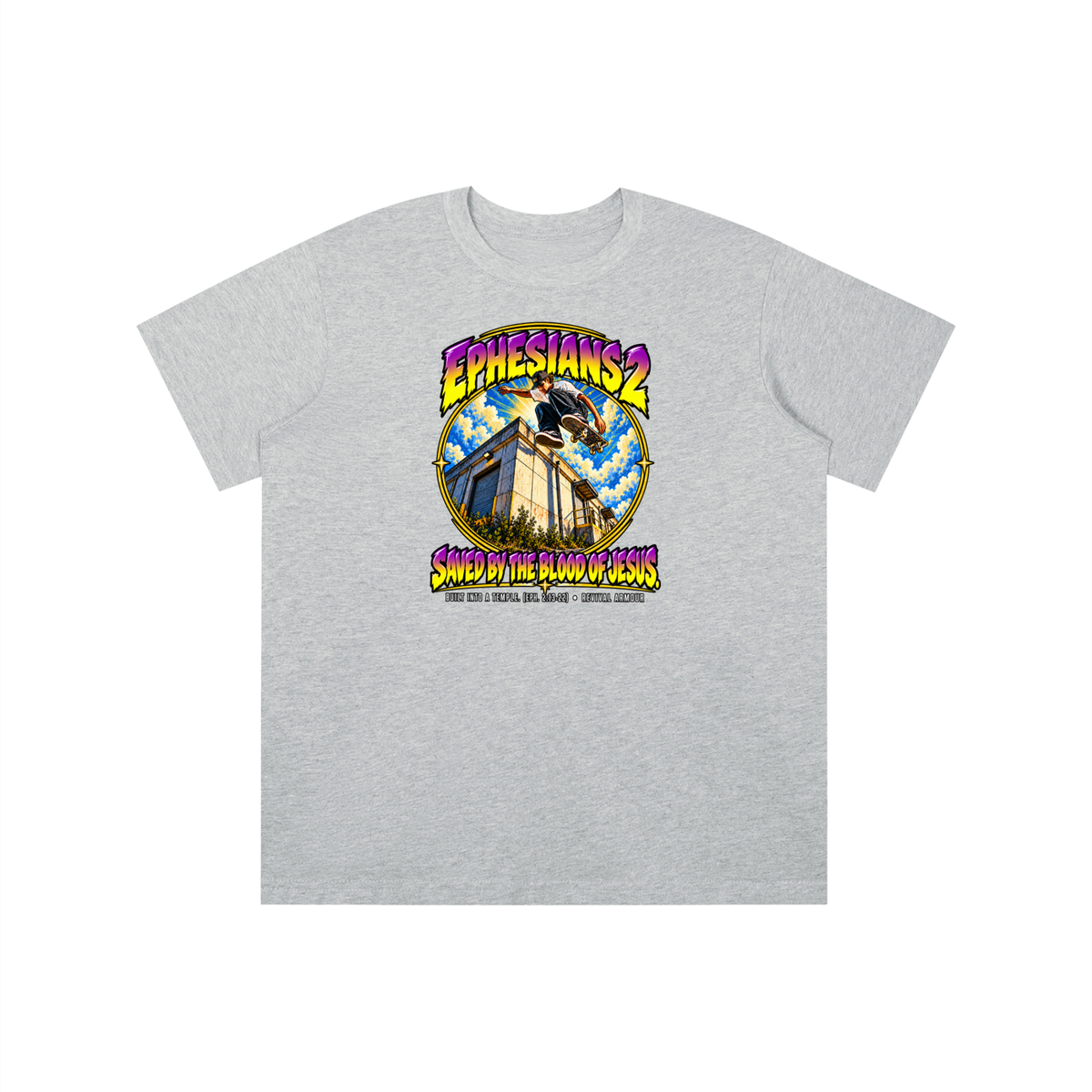 EPHESIANS 2 SAVED BY THE BLOOD OF JESUS BUILT INTO A TEMPLE. (EPH. 2:13-22) youth T-shirt