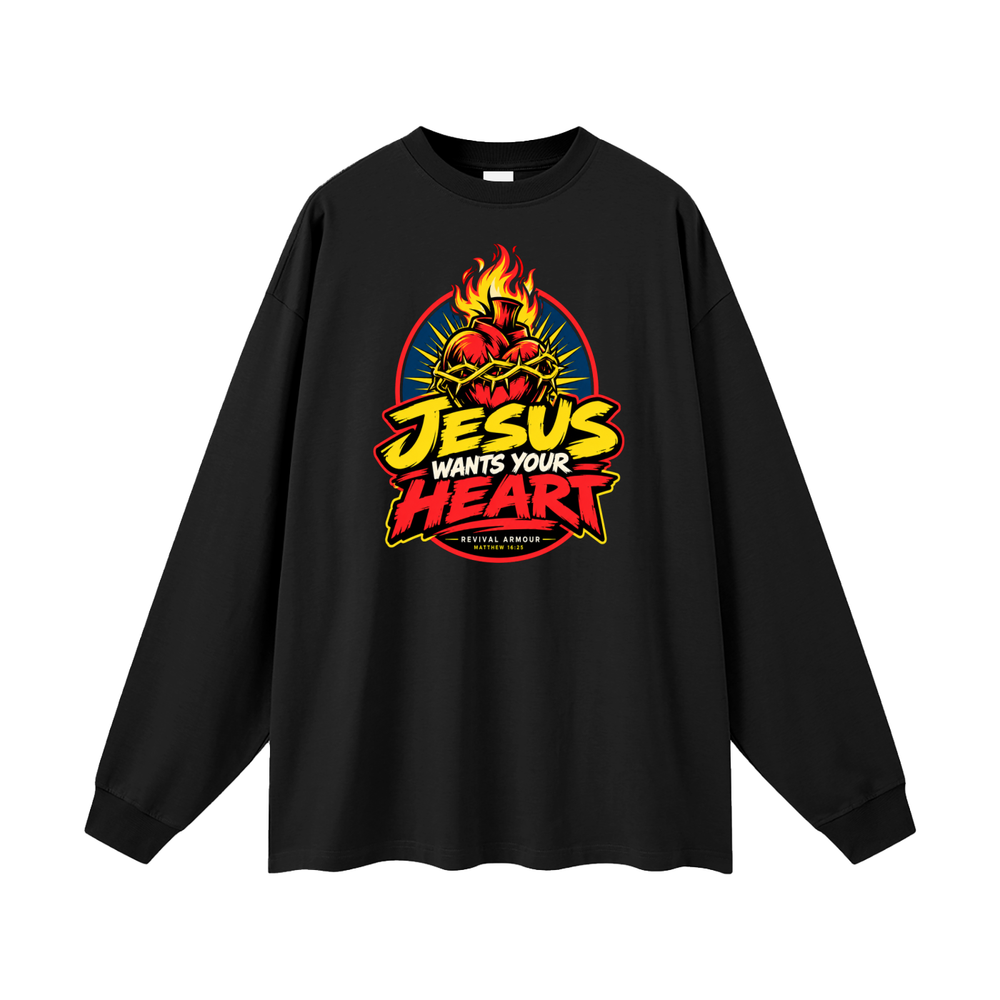 JESUS WANTS YOUR HEART - REVIVAL ARMOUR - Long Sleeve T-Shirt