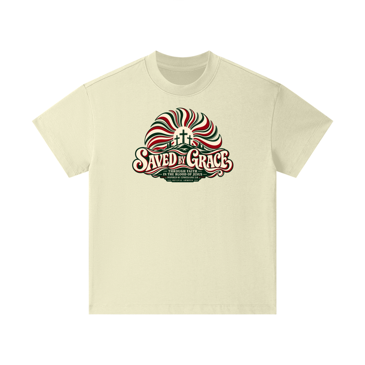 SAVED BY GRACE THROUGH FAITH IN THE BLOOD OF JESUS INSPIRED BY EPHESIANS 2:8 Kids T-Shirt