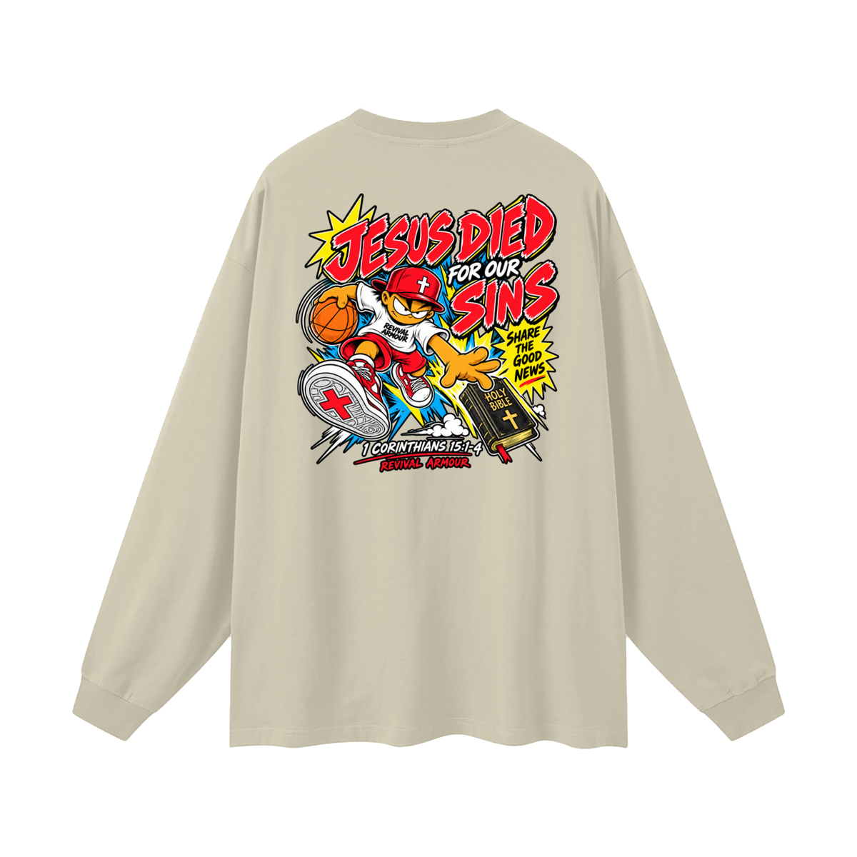 REVIVAL EST. 2026 ARMOUR JESUS DIED FOR OUR SINS Long Sleeve T-Shirt