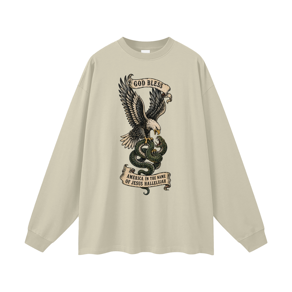 GOD BLESS AMERICA IN NAME OF JESUS HALLELUJAH Long Sleeve T-Shirt