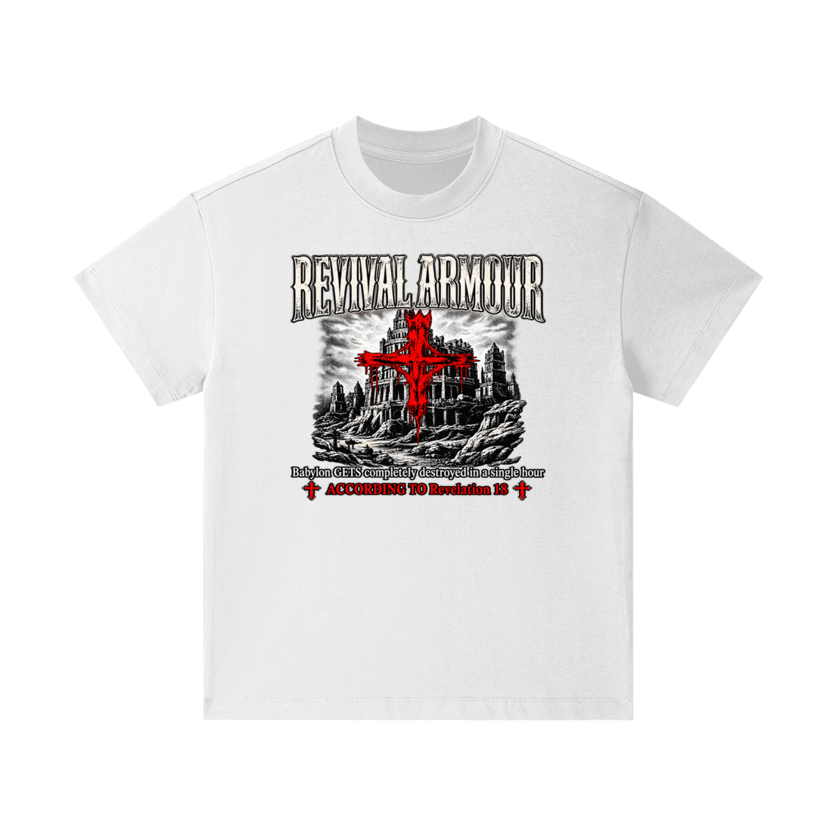 REVIVAL ARMOUR Babylon GETS completely destroyed in a single hour ACCORDING TO Revelation 18 Kids T-Shirt