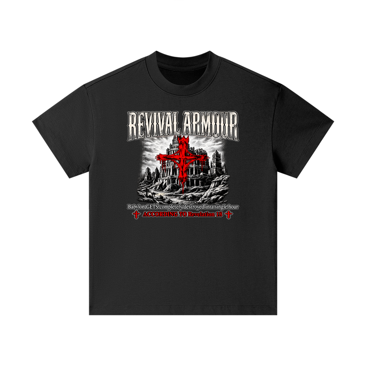 REVIVAL ARMOUR Babylon GETS completely destroyed in a single hour ACCORDING TO Revelation 18 Kids T-Shirt