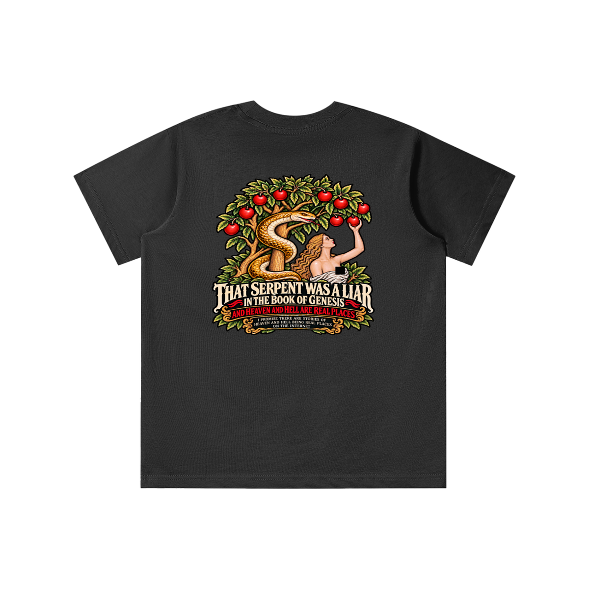 REVIVAL ARMOUR THAT SERENT WAS A LIAR IN THE BOOK OF GENESIS AND HEAVEN AND HELL ARE REAL PLACES I PROMISE THESE ARE STORIES OF HEAVEN AND HELL BEING REAL PLACES ON THE INTERNET youth T-shirt