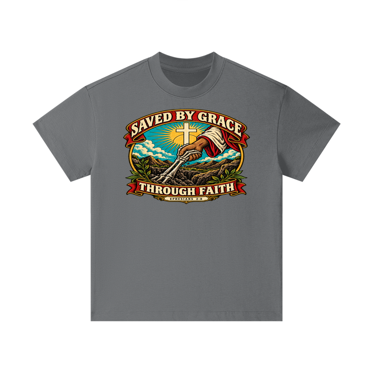 Saved by Grace through Faith Kids T-Shirt