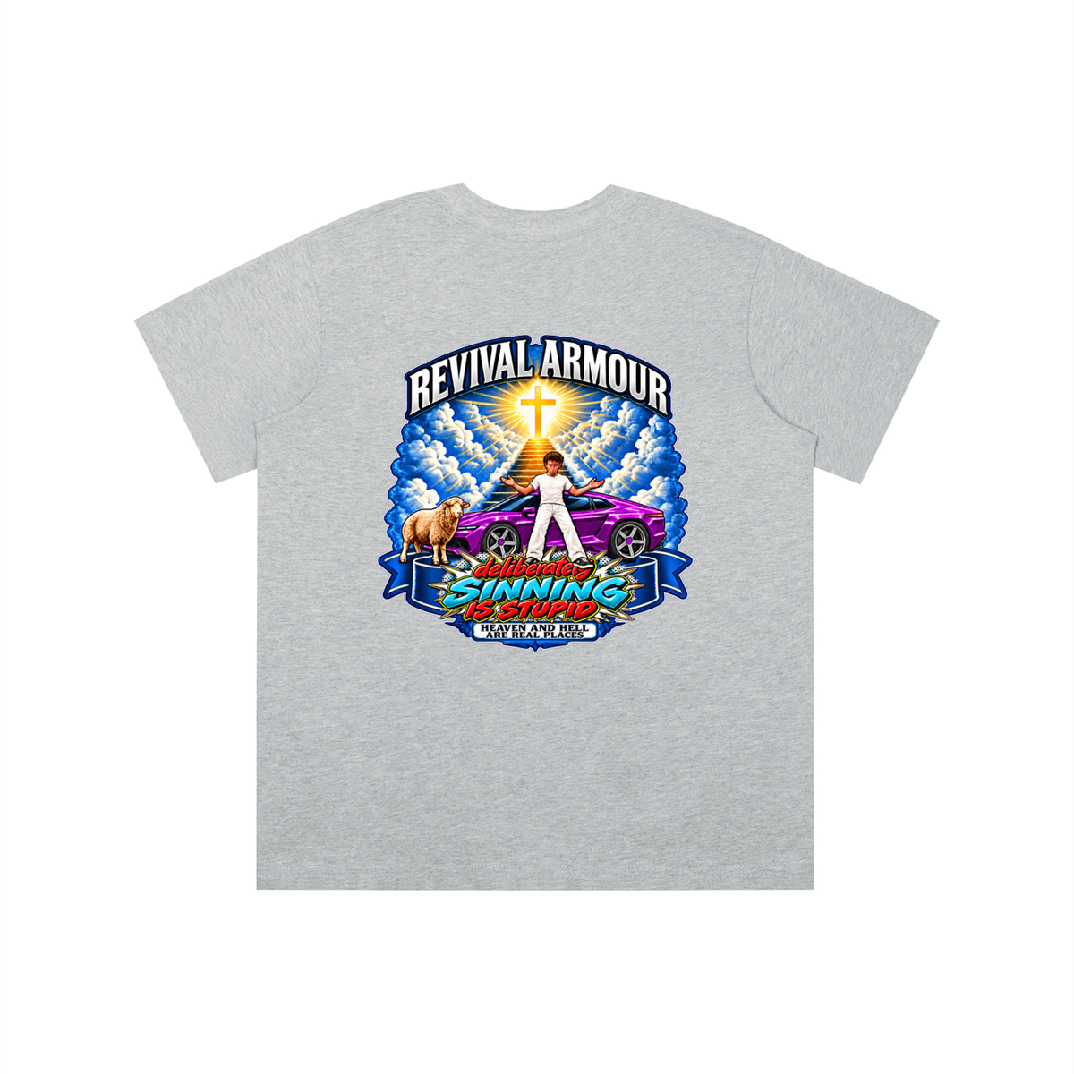 REVIVAL ARMOUR deliberately SINNING IS STUPID HEAVEN AND HELL ARE REAL PLACES DITCH UNGODLINESS Triggered by MARK 1:15 youth T-shirt