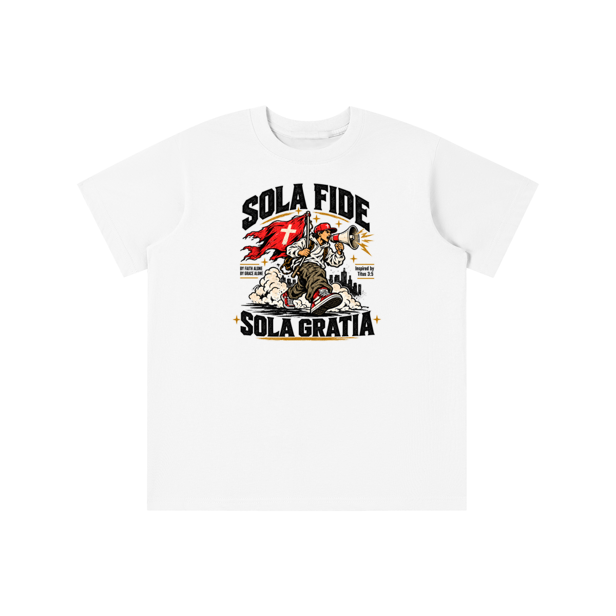 "Sola Fide / Sola Gratia" – Latin for "Faith Alone / Grace Alone." youth T-shirt