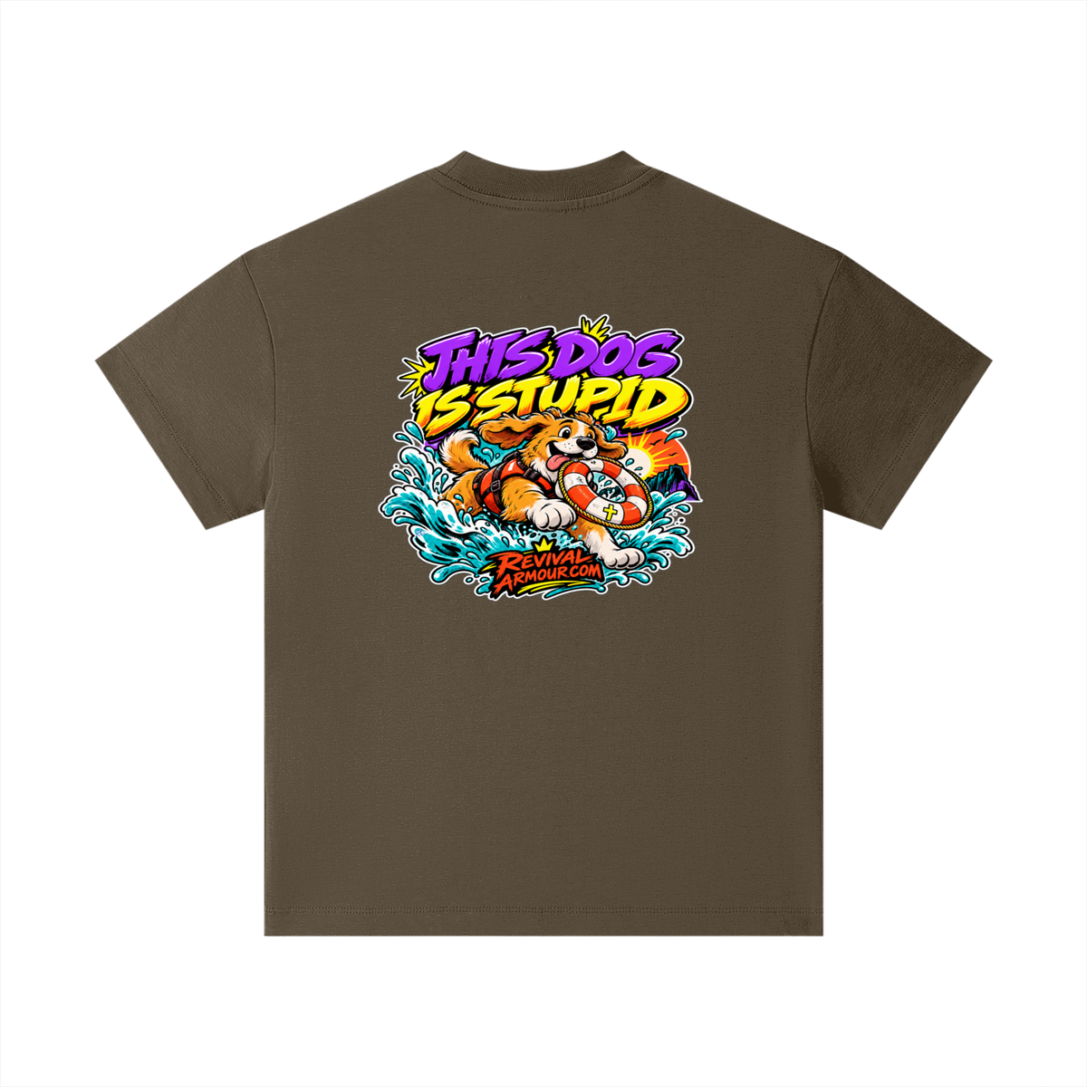 THIS DOG IS STUPID REVIVALARMOUR.COM Kids T-Shirt