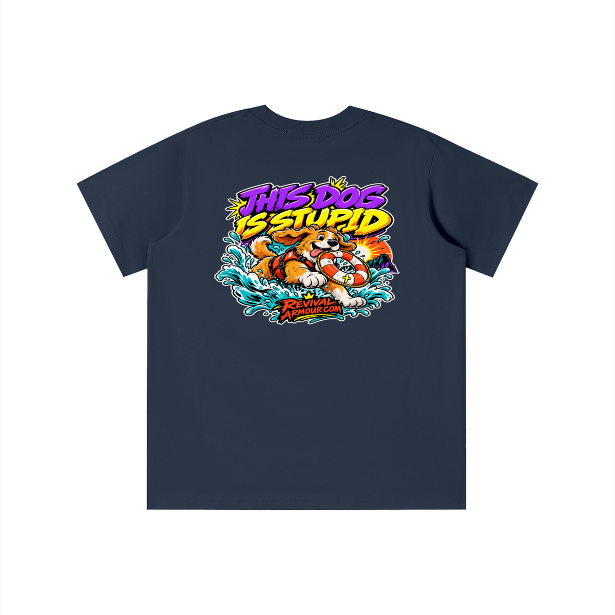 THIS DOG IS STUPID REVIVALARMOUR.COM youth T-shirt