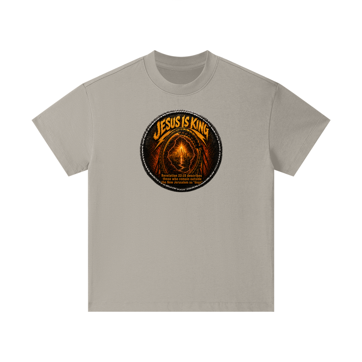Jesus is king Revelation 22:15 describes those who remain outside the new Jerusalem as "dogs" Kids T-Shirt