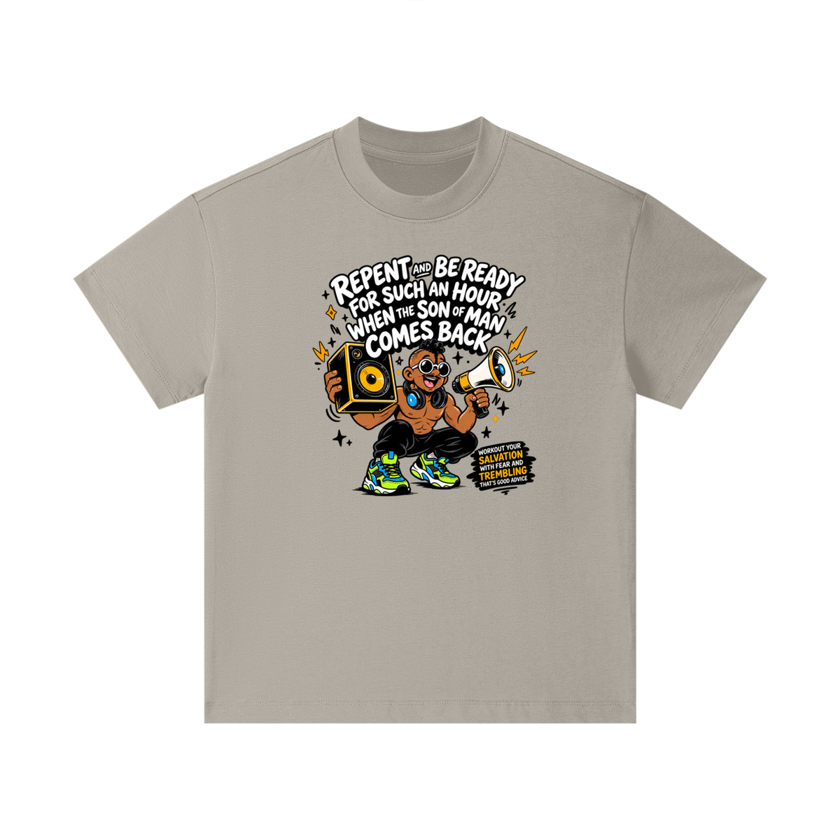 REPENT AND BE READY FOR SUCH AN HOUR WHEN THE SON OF MAN COMES BACK WORKOUT YOUR SALVATION WITH FEAR AND TREMBLING THAT'S GOOD ADVICEKids T-Shirt