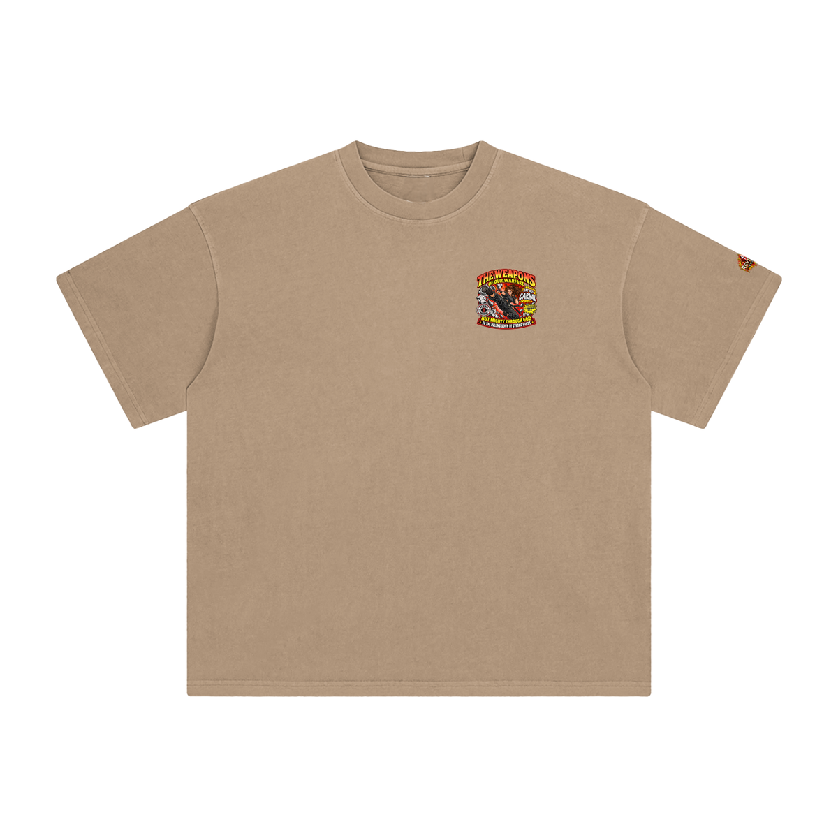 THE WEAPONS OF OUR WARFARE ARE NOT CARNAL INSPIRED BY 2 CORINTHIANS 10:4 BUT MIGHTY THROUGH GOD TO THE PULLING DOWN OF STRONG HOLDS REVIVAL ARMOUR T-Shirt
