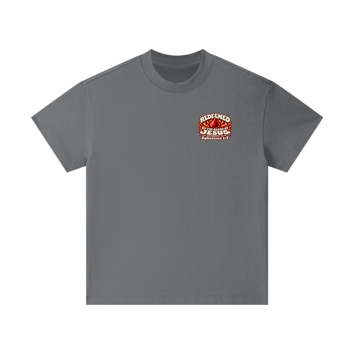 REDEEMED BY THE BLOOD OF JESUS ACCORDING TO EPHESIANS 1:7 IF YOU DON'T REPENT YOU'LL BURN FOREVER ACCORDING TO MARK 9:43-48 Kids T-Shirt