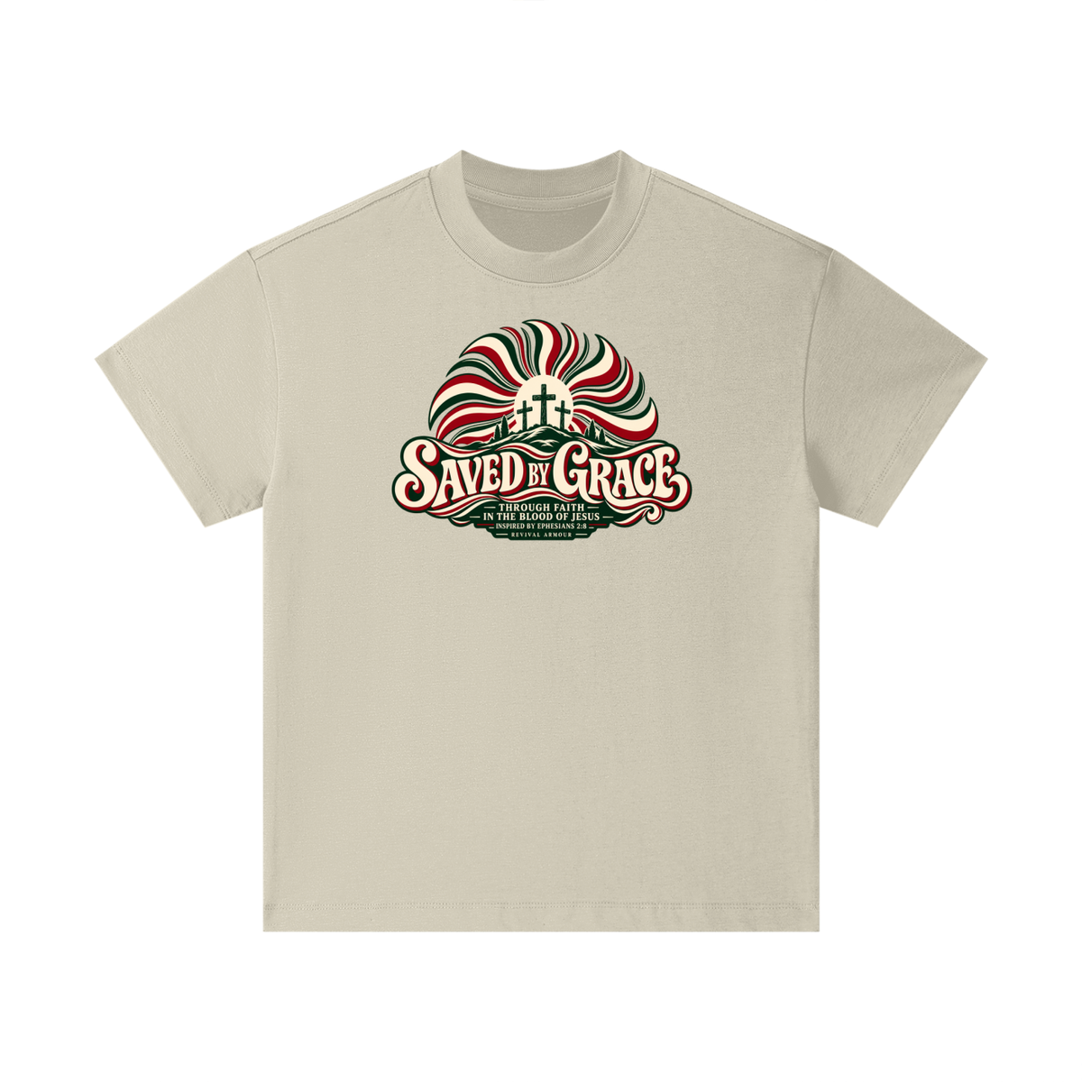SAVED BY GRACE THROUGH FAITH IN THE BLOOD OF JESUS INSPIRED BY EPHESIANS 2:8 Kids T-Shirt