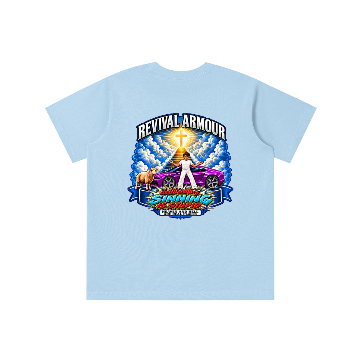REVIVAL ARMOUR deliberately SINNING IS STUPID HEAVEN AND HELL ARE REAL PLACES DITCH UNGODLINESS Triggered by MARK 1:15 youth T-shirt
