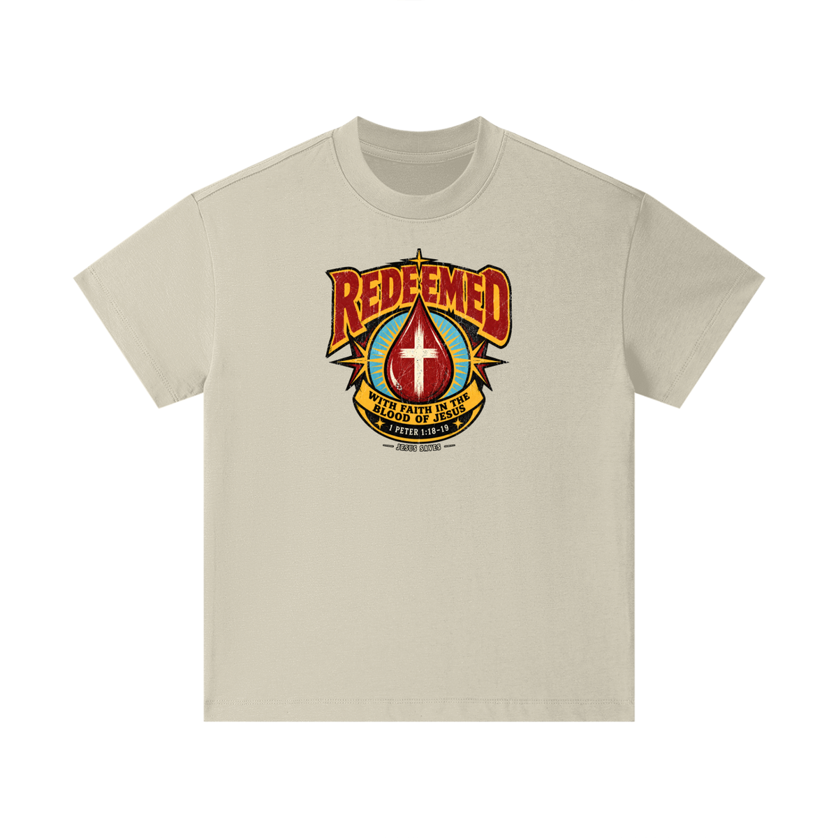REDEEMED WITH FAITH IN THE BLOOD OF JESUS *1 PETER 1:18-19* Kids T-Shirt